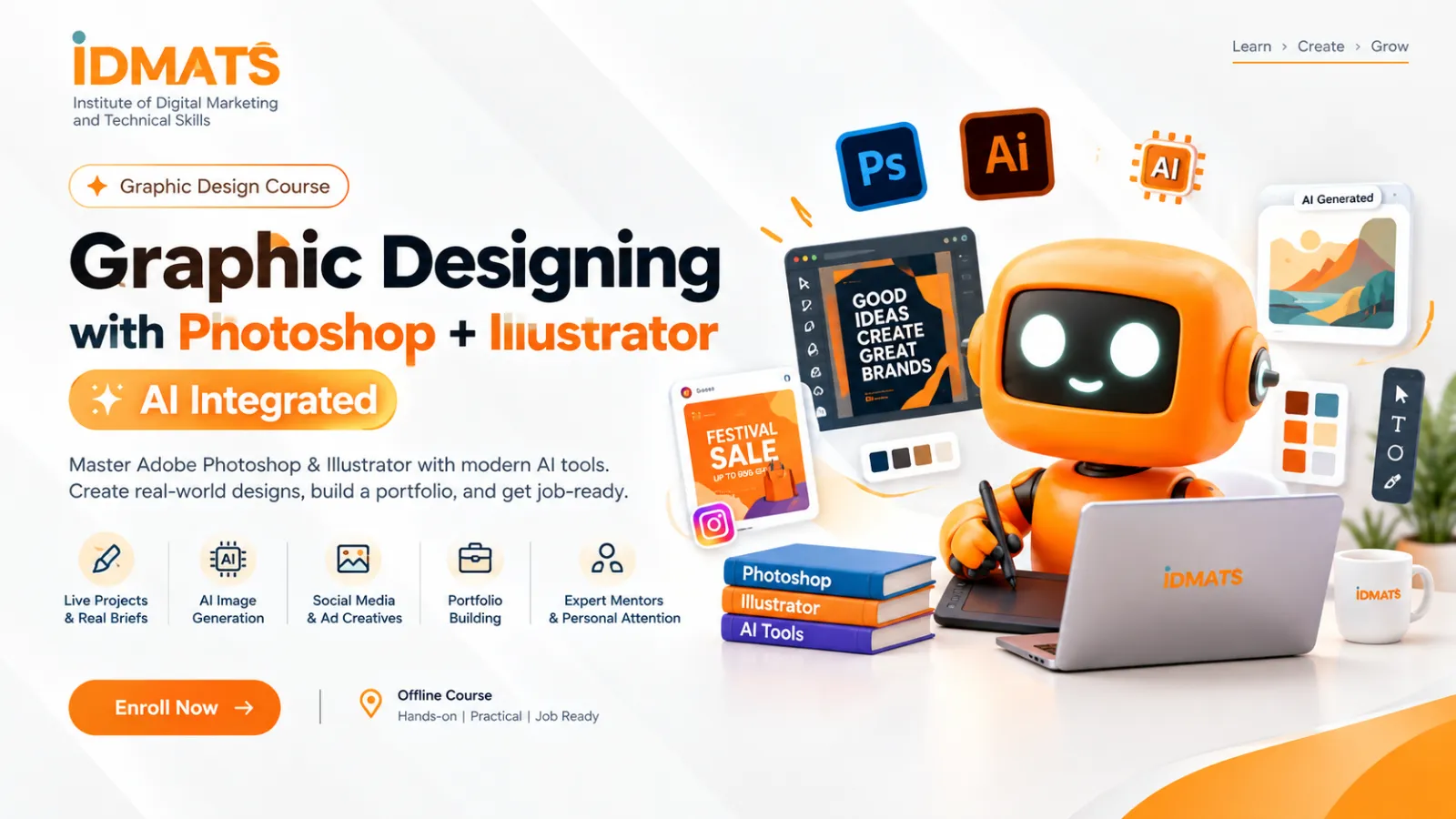 Graphic Designing with Photoshop + Illustrator — AI Integrated